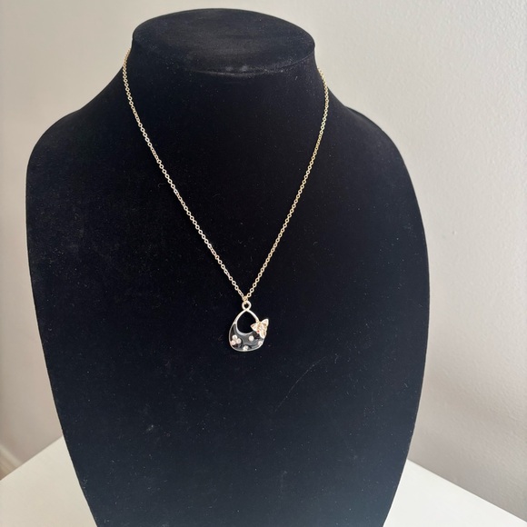 Gold-Tone Floral Heart Pendant Necklace - Women's Jewelry - Picture 6 of 6